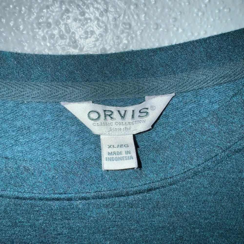 Orvis Pullover Sweater: Teal Tops - Women's Size X-Large - Picture 3 of 4